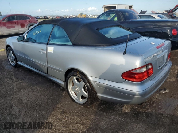 2000 Mercedes-Benz CLK 320/430 z VIN WDBLK70G1YT035376, wystawiony jako Copart lot #73714524 z przebiegiem 107 262 mil mil oraz Nie do naprawy • Non repairable. Historia ofert i sprzedaży dostępna na DreamBid. Obrazek 2.