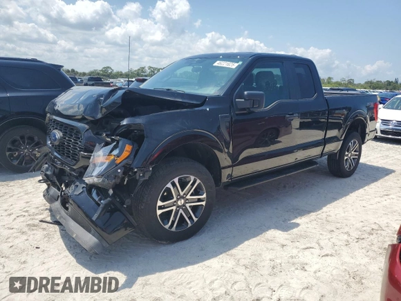 2023 Ford F-150 XL with VIN 1FTEX1EP1PFB25819, listed as a Copart auction lot 46221625 with 20,676 mi miles and Salvage title. Bid and sale history available at DreamBid. Image 1.