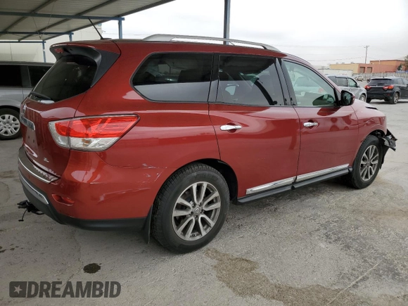 2015 Nissan Pathfinder SV with VIN 5N1AR2MN9FC600501, listed as a Copart auction lot 48445715 with 51,415 mi miles and Salvage Title. Bid and sale history available at carsss.com. Image 3.