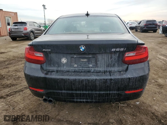 2015 BMW 2 Series 228i xDrive with VIN WBA1F7C59FV367149, listed as a Copart auction lot 43051475 with 51,878 mi miles and Salvage Title. Bid and sale history available at carsss.com. Image 6.