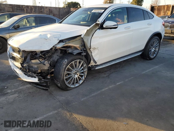 2021 Mercedes-Benz GLC with VIN W1N0J8EBXMF905170, listed as a Copart auction lot 86609244 with 46,880 mi miles and Salvage Title. Bid and sale history available at carsss.com. Image 1.