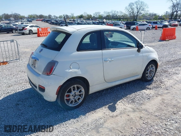 2015 FIAT 500 Sport with VIN 3C3CFFBR1FT663166, listed as a IAAI auction lot 41968299 with 132,772 mi miles. Bid and sale history available at carsss.com. Image 4.