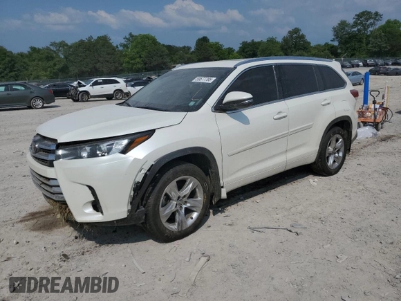 2019 Toyota Highlander Limited with VIN 5TDDZRFH1KS922429, listed as a Copart auction lot 59677795 with 112,405 mi miles and Clean title. Bid and sale history available at DreamBid. Image 1.