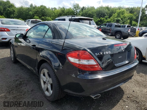 2008 Mercedes-Benz SLK 280 with VIN WDBWK54F88F176639, listed as a Copart auction lot 63064995 with 77,190 mi miles and Salvage title. Bid and sale history available at DreamBid. Image 2.