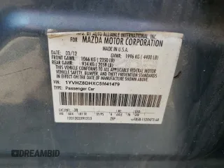2012 Mazda 6 i Touring with VIN 1YVHZ8DHXC5M41479, listed as a Copart auction lot 67253474 with Not Provided miles and Clean Title. Bid and sale history available at DreamBid. Image 12.