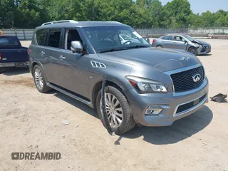2016 Infiniti QX80 with VIN JN8AZ2NE5G9123443, listed as a IAAI auction lot 42595593 with 150,505 mi miles and . Bid and sale history available at DreamBid. Image 1.