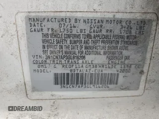 2016 Nissan Versa S Plus with VIN 3N1CN7AP3GL916206, listed as a Copart auction lot 81615524 with 178,719 mi miles and Salvage Title. Bid and sale history available at DreamBid. Image 13.