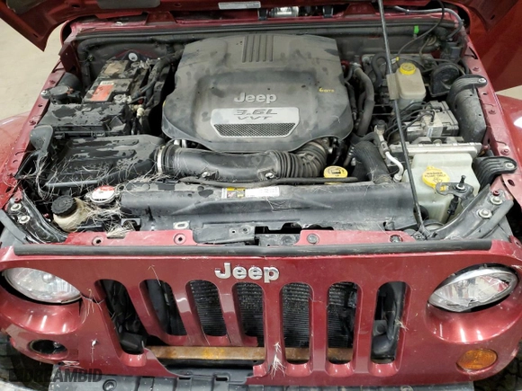 2013 Jeep Wrangler Unlimited Sahara with VIN 1C4HJWEG7DL575838, listed as a Copart auction lot 49448095 with 156,355 mi miles and Salvage Title. Bid and sale history available at carsss.com. Image 12.