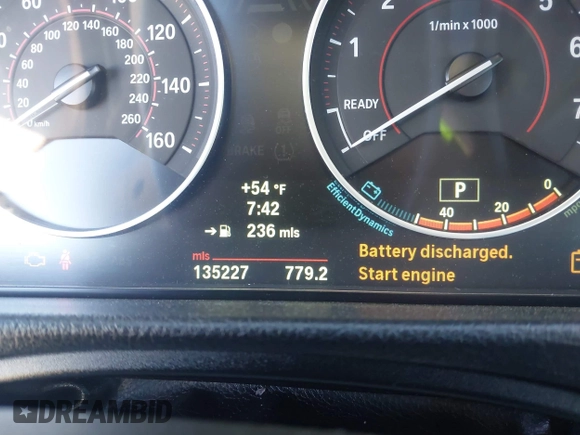 2013 BMW 3 Series 328i with VIN WBA3C1C50DF435473, listed as a IAAI auction lot 41981570 with 135,227 mi miles. Bid and sale history available at carsss.com. Image 7.