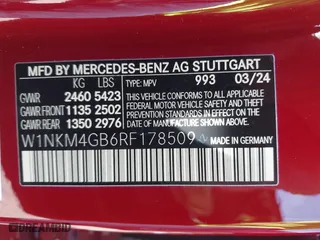 2024 Mercedes-Benz GLC with VIN W1NKM4GB6RF178509, listed as a IAAI auction lot 41678891 with 5,712 mi miles. Bid and sale history available at carsss.com. Image 9.