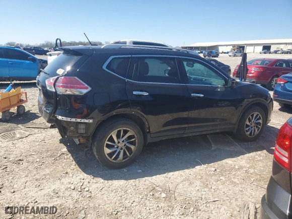 2015 Nissan Rogue SL with VIN 5N1AT2MVXFC863923, listed as a Copart auction lot 49902035 with 129,578 mi miles and Salvage Title. Bid and sale history available at carsss.com. Image 3.