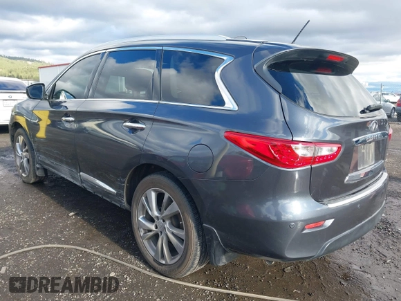 2013 Infiniti JX35 with VIN 5N1AL0MM6DC342383, listed as a IAAI auction lot 40825950 with 105,979 mi miles and . Bid and sale history available at DreamBid. Image 3.