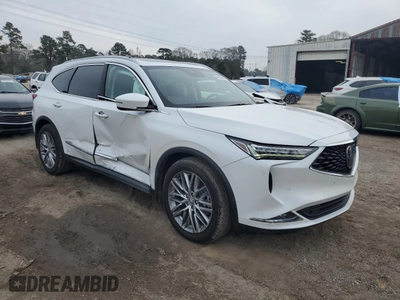 2022 Acura MDX w/Advance Package with VIN 5J8YE1H82NL051558, listed as a Copart auction lot 46953925 with 49,235 mi miles and Salvage Title. Bid and sale history available at carsss.com. Image 4.