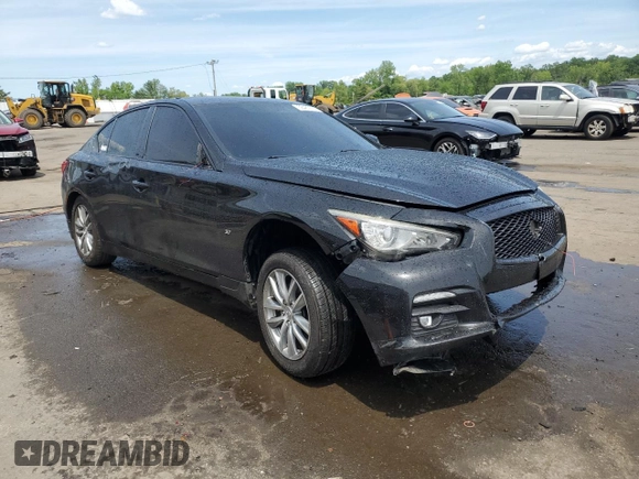 2014 Infiniti Q50 Sport with VIN JN1BV7AR8EM707401, listed as a Copart auction lot 58487675 with 125,487 mi miles and Salvage title. Bid and sale history available at DreamBid. Image 4.