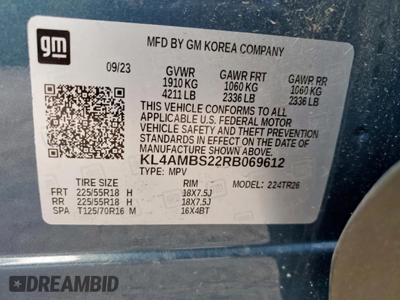 2024 Buick Encore GX Preferred with VIN KL4AMBS22RB069612, listed as a Copart auction lot 59195745 with 7,065 mi miles and Clean title. Bid and sale history available at DreamBid. Image 13.
