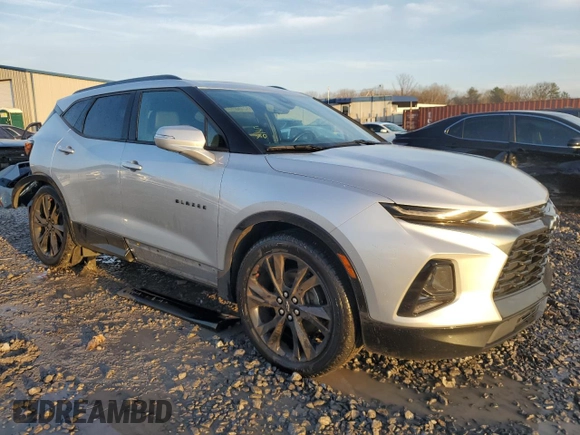 2019 Chevrolet Blazer RS with VIN 3GNKBERS1KS673158, listed as a Copart auction lot 45166445 with 80,406 mi miles and Salvage title. Bid and sale history available at DreamBid. Image 4.