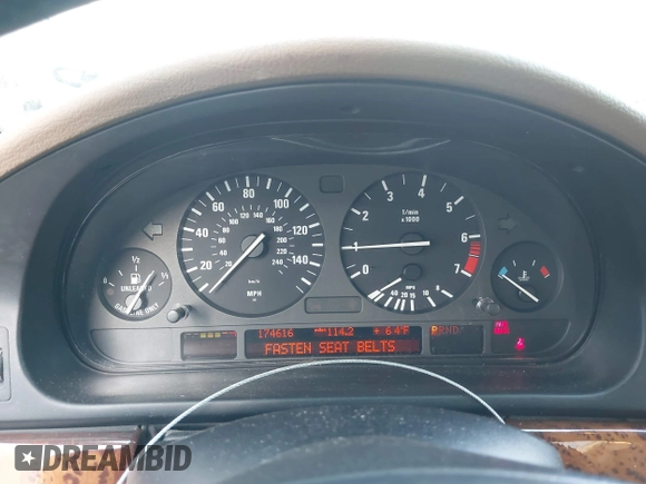 2002 BMW 5 Series 530iA with VIN WBADT63432CH86324, listed as a IAAI auction lot 41539599 with 174,616 mi miles. Bid and sale history available at carsss.com. Image 7.