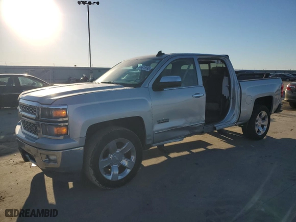 2015 Chevrolet Silverado 1500 LTZ with VIN 3GCPCSEC1FG400299, listed as a Copart auction lot 46615595 with 97,470 mi miles and Salvage Title. Bid and sale history available at carsss.com. Image 1.