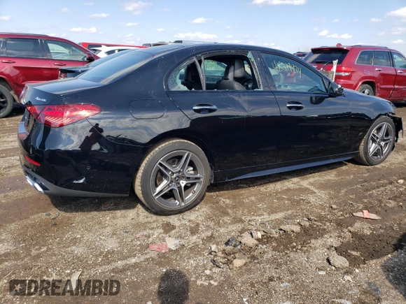 2024 Mercedes-Benz C 300 with VIN W1KAF4HB8RR156396, listed as a Copart auction lot 48219474 with 2,573 mi miles and Salvage Title. Bid and sale history available at DreamBid. Image 3.