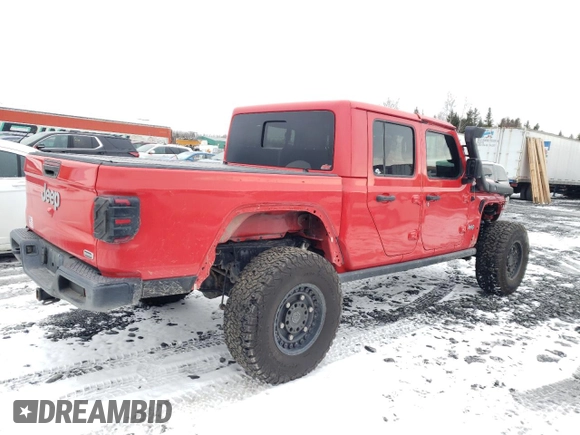 2020 Jeep Gladiator Overland with VIN 1C6HJTFG9LL152701, listed as a Copart auction lot 80737794 with 61,654 mi miles and Salvage title. Bid and sale history available at DreamBid. Image 3.