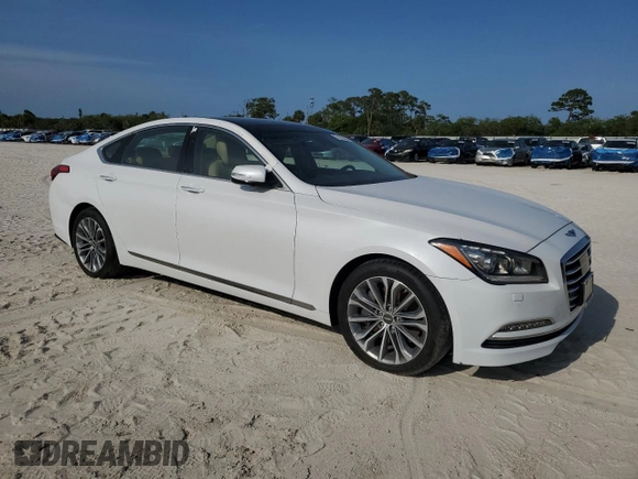 2017 Genesis G80 3.8L with VIN KMHGN4JE4HU205824, listed as a Copart auction lot 74535684 with Not provided miles and Salvage title. Bid and sale history available at DreamBid. Image 4.