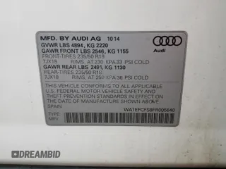 2015 Audi Q3 2.0T Premium Plus with VIN WA1EFCFS8FR005640, listed as a Copart auction lot 56639663 with 85,279 mi miles. Bid and sale history available at carsss.com. Image 13.