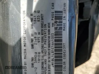 2012 Mazda 3 i Touring with VIN JM1BL1L81C1641003, listed as a Copart auction lot 62188105 with Not provided miles and Salvage title. Bid and sale history available at DreamBid. Image 13.