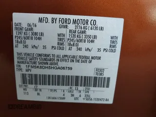 2017 Ford Explorer XLT с VIN 1FM5K8DH5HGA06759, выставлен на аукционе IAAI как лот 42435575 с пробегом 144 410 миль миль и . История ставок и продаж доступна на DreamBid. Изображение 9.