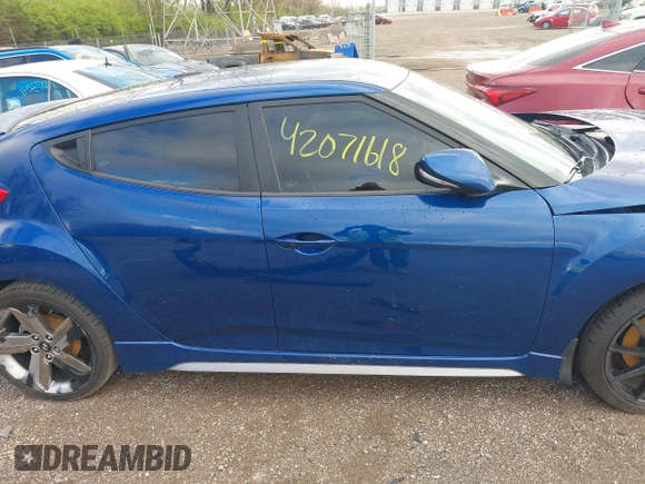 2015 Hyundai Veloster Turbo with VIN KMHTC6AE1FU241662, listed as a IAAI auction lot 42071618 with Not provided miles and . Bid and sale history available at DreamBid. Image 12.