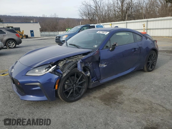 2023 Toyota GR86 Premium with VIN JF1ZNBE13P9751854, listed as a Copart auction lot 46776615 with 12,463 mi miles and Salvage Title. Bid and sale history available at carsss.com. Image 1.