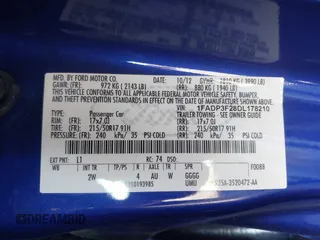 2013 Ford Focus SE z VIN 1FADP3F28DL178210, wystawiony jako IAAI lot #42199073 z przebiegiem 110 542 mil mil oraz . Historia ofert i sprzedaży dostępna na DreamBid. Obrazek 9.