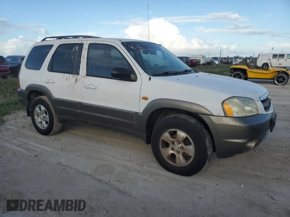 2002 Mazda Tribute LX with VIN 4F2YU09182KM09244, listed as a Copart auction lot 76758954 with Not Provided miles and Non Repairable. Bid and sale history available at carsss.com. Image 4.