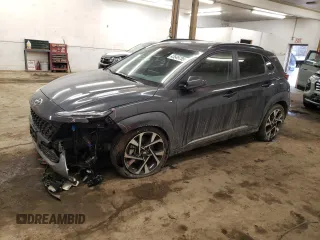2022 Hyundai Kona Limited with VIN KM8K5CA37NU903147, listed as a Copart auction lot 43549755 with 24,045 mi miles and Salvage Title. Bid and sale history available at carsss.com. Image 1.