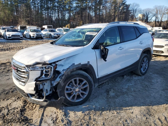 2024 GMC Terrain SLT with VIN 3GKALVEGXRL166349, listed as a Copart auction lot 47609045 with 28,034 mi miles and Salvage Title. Bid and sale history available at carsss.com. Image 1.