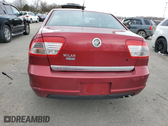 2009 Mercury Milan Premier with VIN 3MEHM08Z69R609471, listed as a Copart auction lot 47154104 with 75,649 mi miles and Salvage Title. Bid and sale history available at carsss.com. Image 6.