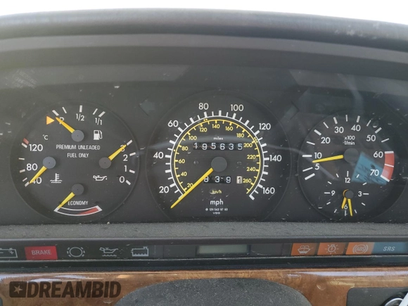 1990 Mercedes-Benz 560 with VIN WDBCA39EXLA503543, listed as a Copart auction lot 83086254 with 195,635 mi miles and Clean Title. Bid and sale history available at DreamBid. Image 9.