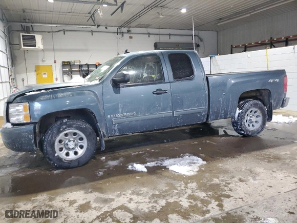 2009 Chevrolet Silverado 1500 LT with VIN 1GCEK29CX9Z276042, listed as a Copart auction lot 43861045 with 124,143 mi miles and Salvage Title. Bid and sale history available at carsss.com. Image 1.