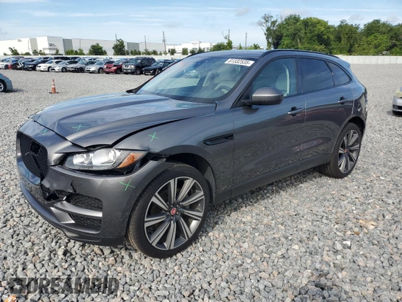 2019 Jaguar F-Pace 25t Prestige with VIN SADCK2GX6KA369498, listed as a Copart auction lot 61332535 with 45,283 mi miles and Salvage title. Bid and sale history available at DreamBid. Image 1.