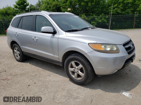 2007 Hyundai Santa Fe GLS with VIN 5NMSG73D17H082911, listed as a Copart auction lot 60974815 with 185,260 mi miles and Clean title. Bid and sale history available at DreamBid. Image 4.