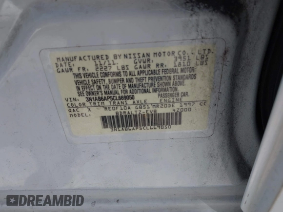 2012 Nissan Sentra S с VIN 3N1AB6AP5CL669050, выставлен на аукционе IAAI как лот 42543280 с пробегом 71 801 миль миль и . История ставок и продаж доступна на DreamBid. Изображение 9.