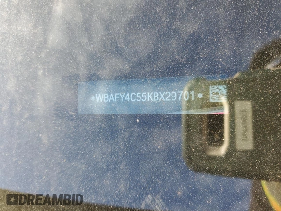 2019 BMW 8 Series M850i xDrive with VIN WBAFY4C55KBX29701, listed as a Copart auction lot 72955333 with Not provided miles and Salvage title. Bid and sale history available at DreamBid. Image 12.