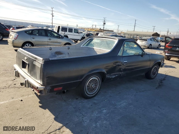 1984 Chevrolet El Camino with VIN 1GCCW80H6ER181690, listed as a Copart auction lot 84205954 with 75,912 mi miles and Salvage Title. Bid and sale history available at carsss.com. Image 3.