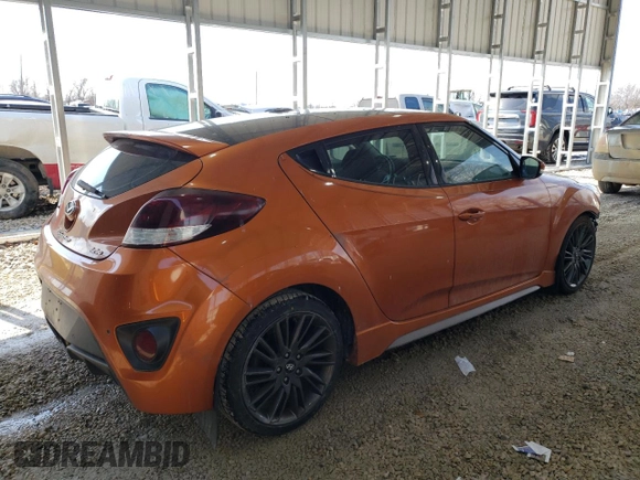 2013 Hyundai Veloster Turbo w/Black Int with VIN KMHTC6AE1DU095888, listed as a Copart auction lot 46693595 with 115,243 mi miles and Salvage Title. Bid and sale history available at carsss.com. Image 3.