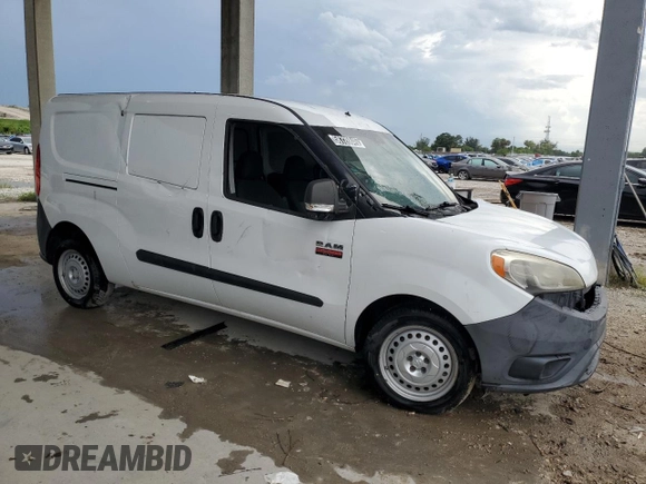 2017 Ram ProMaster City Cargo Tradesman with VIN ZFBERFAB5H6D29435, listed as a Copart auction lot 61988835 with 207,755 mi miles and Salvage title. Bid and sale history available at DreamBid. Image 4.