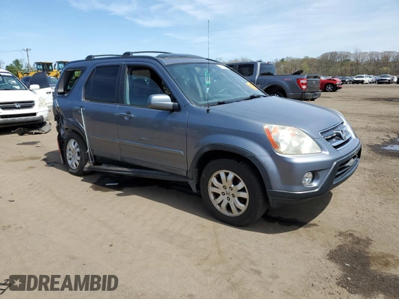 2005 Honda CR-V EX SE with VIN SHSRD78945U303551, listed as a Copart auction lot 54303975 with Not Provided miles and Salvage Title. Bid and sale history available at DreamBid. Image 4.
