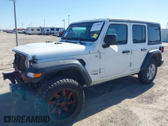 2021 Jeep Wrangler Unlimited Willys z VIN 1C4HJXDN3MW525460, wystawiony jako IAAI lot #41770265 z przebiegiem 76 480 mil mil oraz . Historia ofert i sprzedaży dostępna na DreamBid. Obrazek 19.