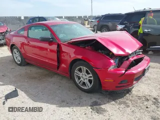 2013 Ford Mustang V6 with VIN 1ZVBP8AM9D5254770, listed as a IAAI auction lot 41828023 with 97,926 mi miles. Bid and sale history available at carsss.com. Image 1.
