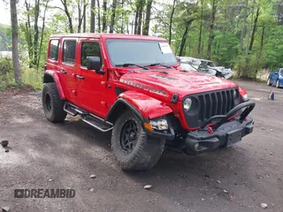 2018 Jeep Wrangler Unlimited Rubicon z VIN 1C4HJXFG3JW273266, wystawiony jako IAAI lot #42093919 z przebiegiem 90 700 mil mil oraz . Historia ofert i sprzedaży dostępna na DreamBid. Obrazek 1.