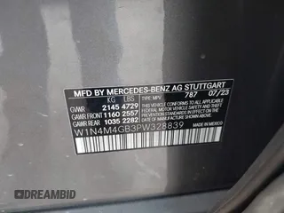2023 Mercedes-Benz GLB 250 z VIN W1N4M4GB3PW328839, wystawiony jako IAAI lot #42057455 z przebiegiem 22 091 mil mil oraz . Historia ofert i sprzedaży dostępna na DreamBid. Obrazek 9.