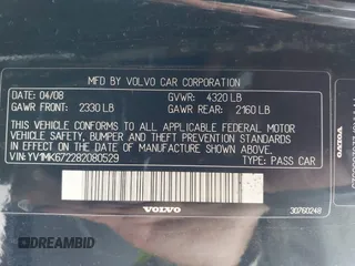 2008 Volvo C30 Version 1.0 with VIN YV1MK672282080529, listed as a IAAI auction lot 42170942 with 122,107 mi miles and . Bid and sale history available at DreamBid. Image 9.